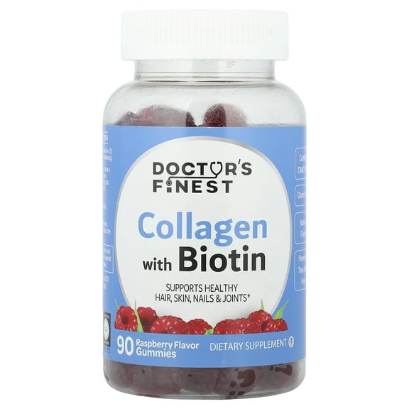 Doctor's Finest Collagen & Biotin, Raspberry , 90 Gummies