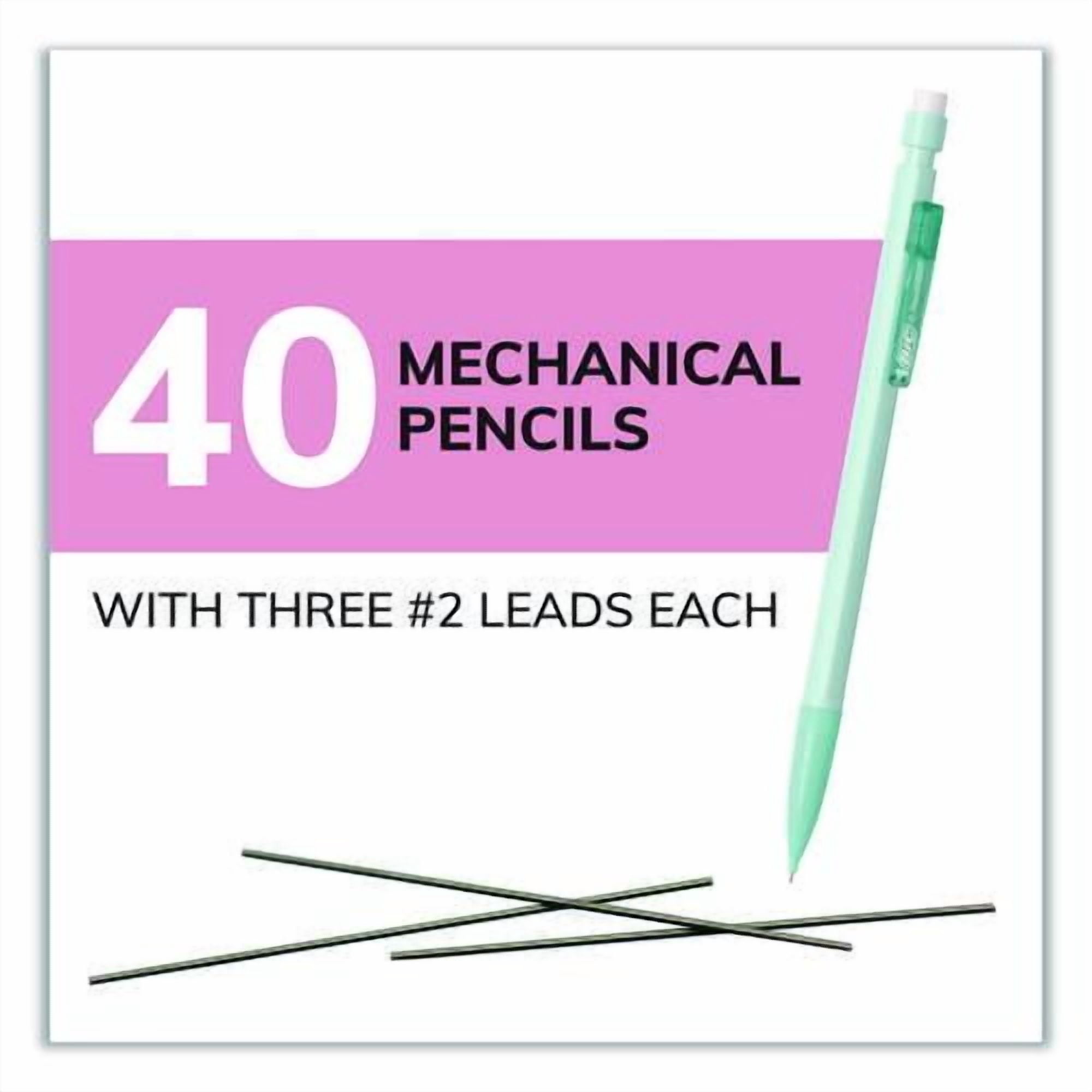 Xtra Smooth Mechanical Pencil, HB #2 Black Lead, Assorted Pastel Color Barrels, 40/Pack | Bundle of 2