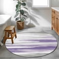 thumbnail image 4 of Purple Grey Ombre Round Rugs 3ft, Abstract Art Oil Painting Modern Non Slip Washable Rug Runner, Low Pile Indoor Floor Carpet Mat Bathroom Rugs for Living Room, Bedroom, Kids Room, 4 of 9