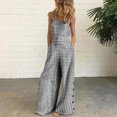 thumbnail image 6 of Hvyesh Jumpsuits for Women Clearance, Women Sleeveless Overalls Jumpsuit Casual Plaid Print Summer Wide Leg Bib Pants, 6 of 6