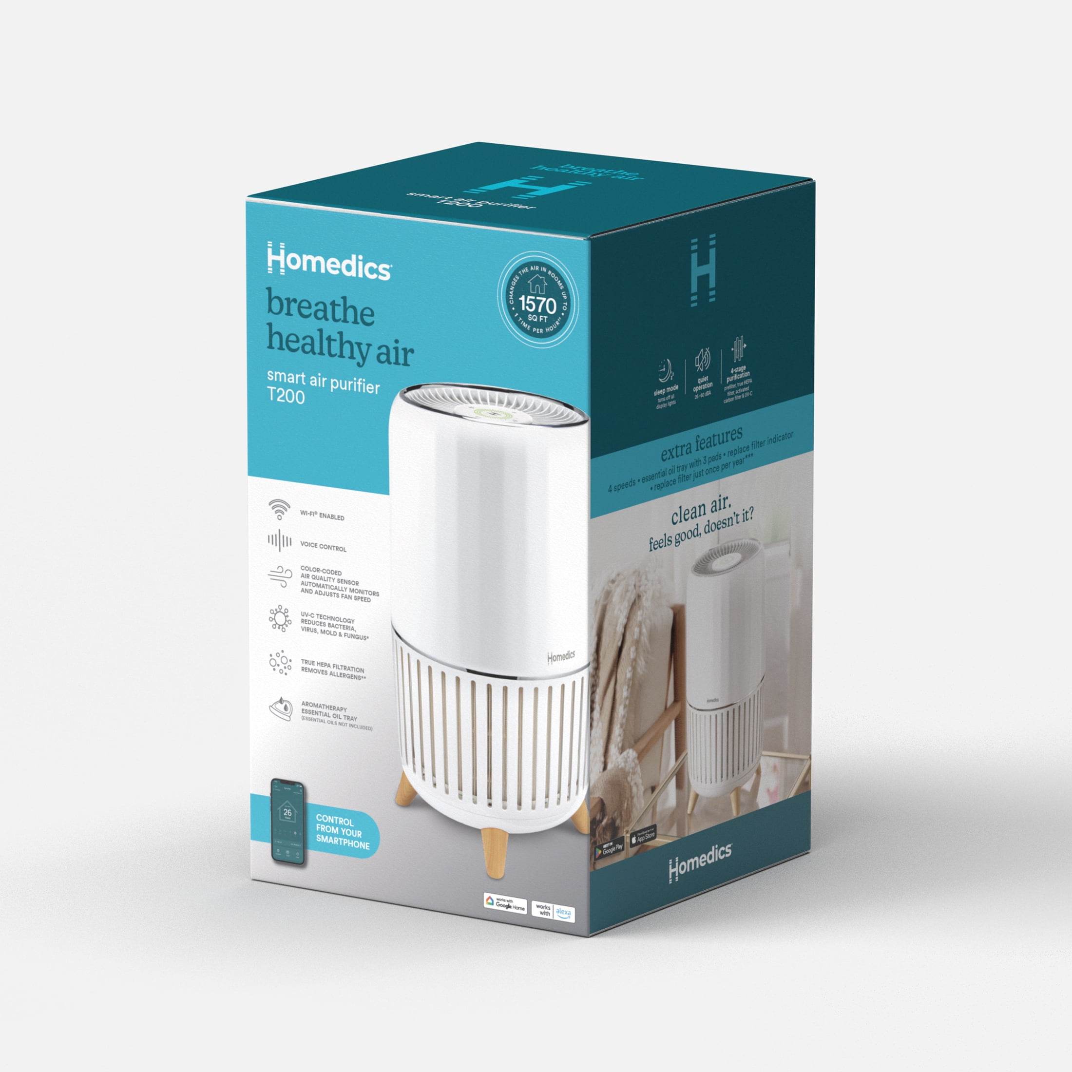 Smart True HEPA Air Purifier with Air Quality Monitor & UV-C​