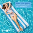 thumbnail image 4 of Sun's Out 70" Blue Cabana Stripe Pool Lounger – Inflatable Floating Mat, 4 of 5
