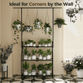 thumbnail image 2 of Bamworld Tall Plant Stand Indoor Outdoor, Heavy Duty Metal 3 Tiered Hanging Plant Shelf for Multiple Flower Planter Holder Tall Large Rack for Living Room Garden Balcony, Black, 2 of 6