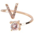 thumbnail image 1 of Anillo KAIYANG con incrustaciones de diamantes de imitación Dorado estilo E, 1 of 2