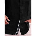 thumbnail image 4 of DYMADE Men Plus Size Solid Color Plaid Stitched Cotton Linen Shirt, 4 of 4