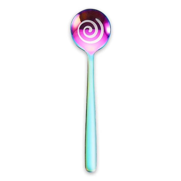 Cuchara de diseño de espiral de acero inoxidable Lavable Cafetería Cucharada Cucharada Inicio Uso Restaurante Ceremonia de boda Herramienta Cocina Colorido AweSitey HA010924-01