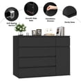 thumbnail image 3 of Homfa Commode à 5 Tiroirs avec Porte, Armoire de Rangement Moderne d'Accent Commode pour Chambre et Salon, Noir, 3 of 7