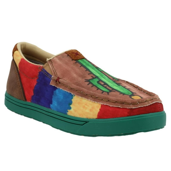Twisted X Boys Cook Childrens Brown and Color Cactus SlipOn Kicks 1.5 M Multi