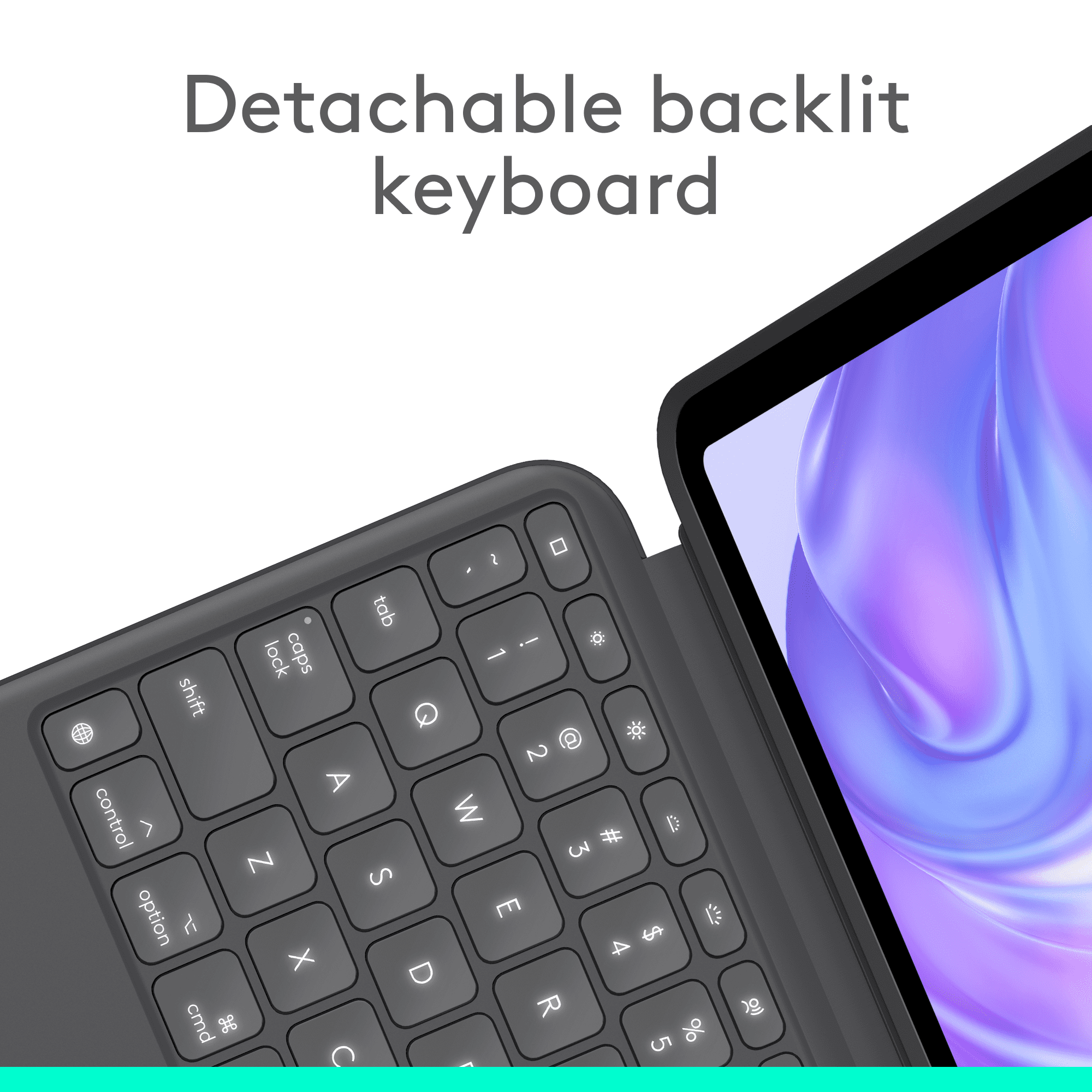 Logitech Combo Touch Keyboard Case for iPad Pro 11-inch (M4 & M5) - Detachable backlit keyboard with kickstand, comfortable typing, multi-use mode - Midnight Black