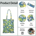 thumbnail image 5 of Lemon Canvas Tote Bag Cute Summer Yellow Fruit Modern Retro Vintage Floral Fresh Bright Pattern Print Design Lemon Lover Reusable Eco-Friendly Lightweight Foldable Shopping Bag, 5 of 6