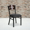 thumbnail image 2 of Flash Furniture HERCULES Series Black 3 Circle Back Metal Restaurant Chair - Walnut Wood Back, Black Vinyl Seat, 2 of 7