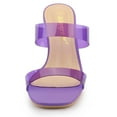 thumbnail image 2 of Women's Colorful Straps Chunky Heel Clear Heels Sandals Purple US 7/UK 5/EU 38, 2 of 6