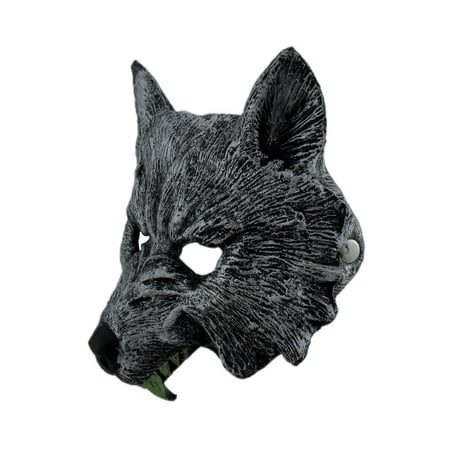 Metallic Silver Foam Wolf Head Half Face Mask Halloween | Walmart Canada