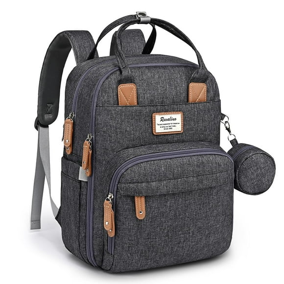 Mochila para pañales RUVALINO, multifunción, impermeable, gris