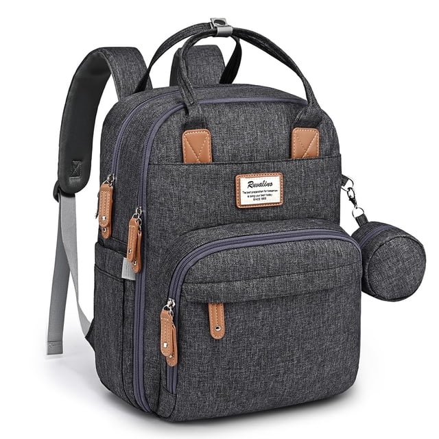 Mochila para pañales RUVALINO, multifunción, impermeable, gris