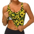 thumbnail image 3 of Balery Sunflowers In Vintage Sujetadores deportivos con espalda cruzada para mujer, acolchados, sin costuras, de alto impacto, ideales para yoga, gimnasio, entrenamiento y fitness.-, 3 of 8
