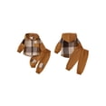 thumbnail image 3 of Little Boy Girl Pants Set Contrast Color Plaid Long Sleeve Button-up Hoodie Trousers Outfits, 3 of 8