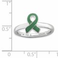thumbnail image 2 of Sterling Silver Green Enameled Awareness Ribbon Ring, 2 of 6