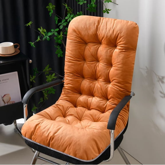 suxuMhao Thick Seat Cushion with Back Support, Office Chair Cushion for Butt, Gaming Chair Cushion, Bedroom Soft Seat Cushion, 18"×37"×3.15" Orange, 1 Piece Desk Chair Pad for Long Sitting