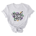thumbnail image 4 of Aloohaidyvio Mardi Gras Tops for Women,Womens Mardi Gras Shirts Crewneck Printed Short Sleeve Loose T-shirt,Clearance Sale Clothing, 4 of 4