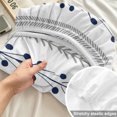 thumbnail image 4 of Cal.King Size Fitted Sheet Set - Simple Striped 3 Piece Bedding Sets 16" Deep Pocket Fitted Sheet with 2 Pillowcases, Modern Minimalist Lines Pattern Brushed Microfiber Hotel Luxury Bed Sheets, 4 of 9