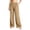 Khaki, variant on hoksml Women's Crinkle Wide Leg Pants Drawstring Elastic Waist Textured Lounge Trousers with Pockets for Daily Wear And Everyday Commuting