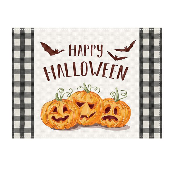 Juego de 4 servilletas absorbentes para la cena, servilletas reutilizables de grano de madera con forma de gato negro fantasma de Halloween, servilletas de mantel lavables