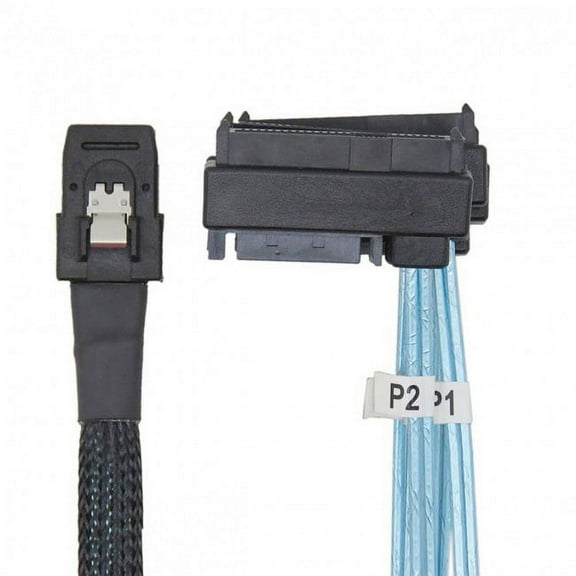 FVH Internal 36 Pin Mini SAS SFF-8087 Host to 4 SFF-8482 Target SAS Hard Disk and SATA Power Cable 50cm