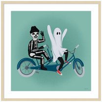 Amanti Art Hometown Halloween IX Wood Framed Wall Art Print