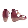 thumbnail image 6 of keusn gladiator sandals for women comfort wide width wedge sandals zipper round-toe shoes summer shoes with back zipper size 10, 6 of 7