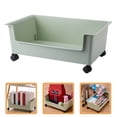 thumbnail image 2 of Shisuyan Dormitory Books Storage Container Bookcase on Wheels Under Desk Book Storage Bin with Wheel, 2 of 9
