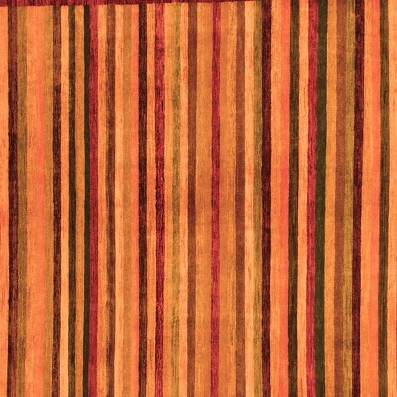 Ahgly Company Indoor Square Oriental Orange Modern Area Rugs, 8' Square