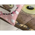 thumbnail image 4 of Ambesonne Owls Quilted Bedspread Set 3 Pcs, Couple on Branch, Queen Size, Coral Brown Pale Yellow, 4 of 5