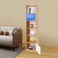 thumbnail image 2 of Modern Style Storage Cabinet with 6 tiers Rectangular Storage Shelf Narrow Corner Shelf Floor Standing Storage Cabinet for Bedroom Playroom Entryway Living Room Density Board Material, 2 of 15