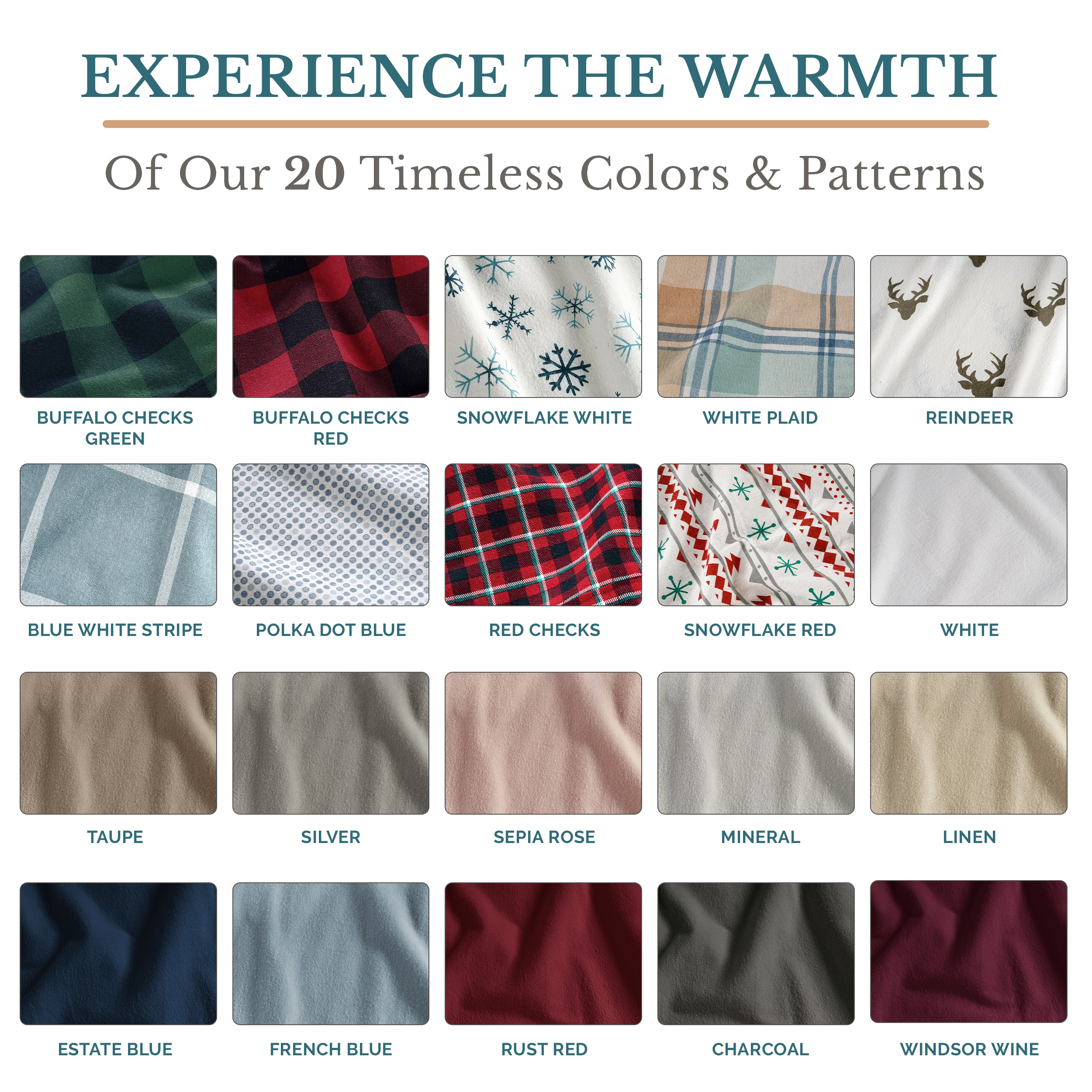 Casa Platino 100% Cotton Queen Flannel Sheet Set, Sepia Rose photo 7