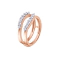 thumbnail image 2 of Round White Cubic Zirconia Curve Enhancer Guard Ring in 14K Rose Gold Ring Size - 6, 2 of 3