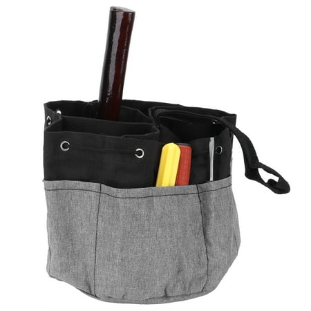 

Tool Bag Wear-resistant Garden Tool Bag Durable Canvas Light Weight For Maintenance Work For Electrician Work For Gardening Work Black+Gray