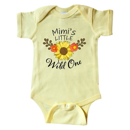 

Inktastic Mimi s Little Wild 1 with Beautiful Sunflower Gift Baby Boy or Baby Girl Bodysuit