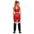 thumbnail image 2 of TiaoBug Kids Girls Jazz Hip Hop Street Dancing Outfit Sleeveless Sequin Crop Top with Dance Pants Set Red 8, 2 of 7