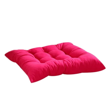 VerPetridure Solid Color Brushed Seat Cushion Rose Red Indoor Outdoor Garden Patio Home Kitchen Office Chair Seat Cushion Pads Hot Pink