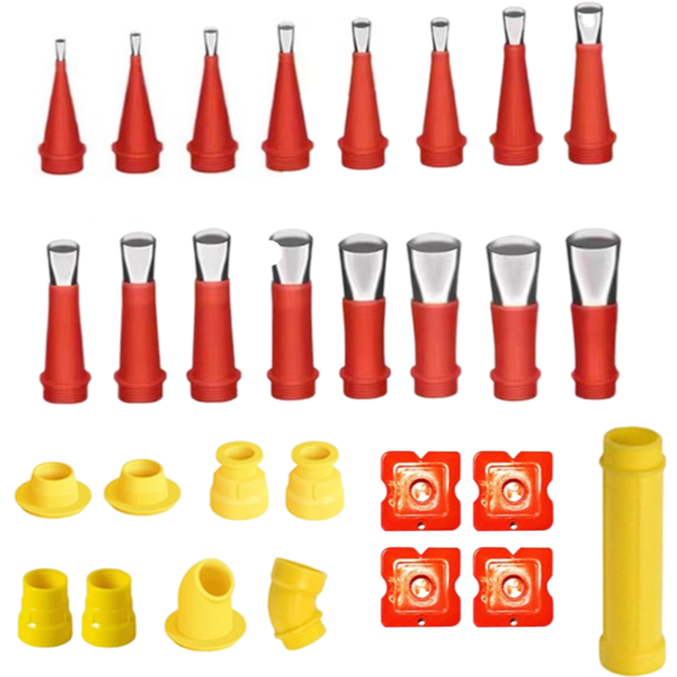 Promotion!Maojin Juego de 24 piezas de boquilla de pegamento de acero inoxidable, artefacto de pegamento con Base, boquilla de pegamento estructural, boquilla de pegamento de vidrio sellador