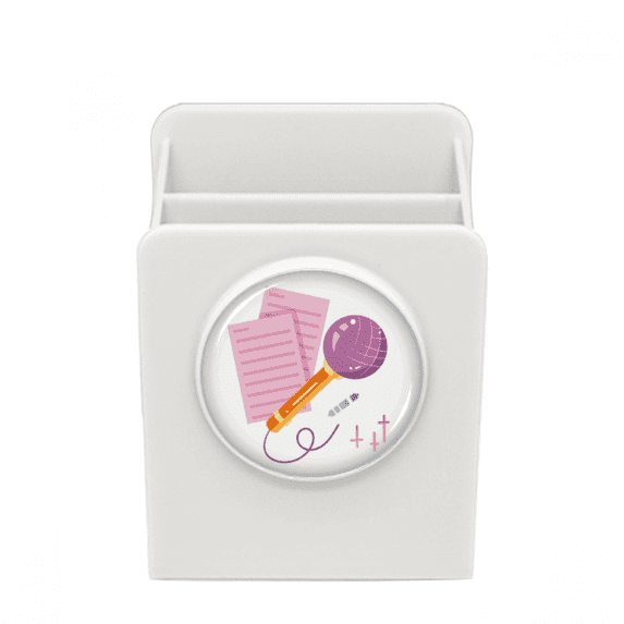 compose song microph desk pencil holder cup pen organizer