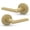 Satin Brass, variant on Mega Handles Ralph Privacy Door Lever | Stainless Steel, Round Rosette Reversible | Heavy Duty Includes Screws | Polished Chrome 5" (1 Pack)