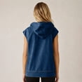 thumbnail image 6 of Drovellove Women's Denim Sleeveless Jacket with Hood and Zipper - Loose Fit Button Up Vest Top with Pockets for Casual Party, Date Night, or Weekend Outings, 6 of 9