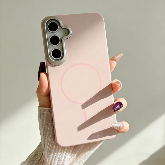Magnetic Case for Samsung Galaxy S23 Compatible with Mag-Safe, Military Grade Drop Protection Rugged PC Matte Frosted Shockproof Slim Phone Cover Case for Samsung Galaxy S23, Pink