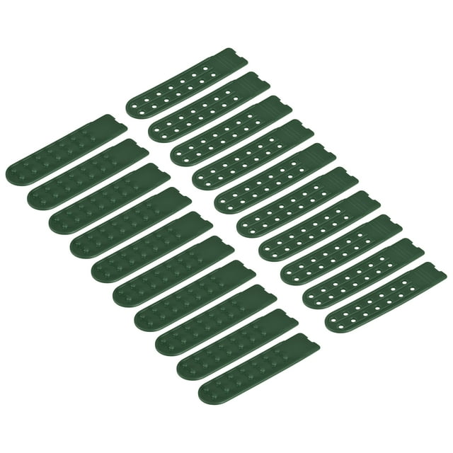 Unique Bargains 20 Paires Couverture de Sangle Snapback, Double Rangée 14 Trous en Plastique Chapeau Réglable Snap Boucle de Remplacement (Vert Foncé)