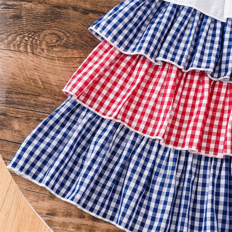 red white and blue gingham dress "Semmes" Gingham Dress (Blue/Red)