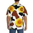 thumbnail image 5 of Disketp Men's Hawaiian Sunflower Cow Print Shirts Button Down Holiday Beach Shirts-Large, 5 of 7
