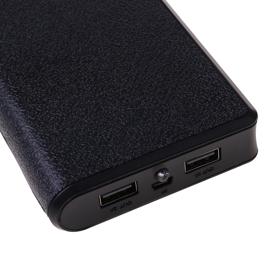 DIY 20000mAh Dual USB Power Bank Case Kit - Fits 4x 18650 Batteries, For Phone Charger, Multiple Colors