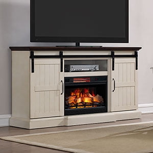 Hogan Electric Fireplace Tv Stand, Tv Stand With Built In Speakers And Fireplace
